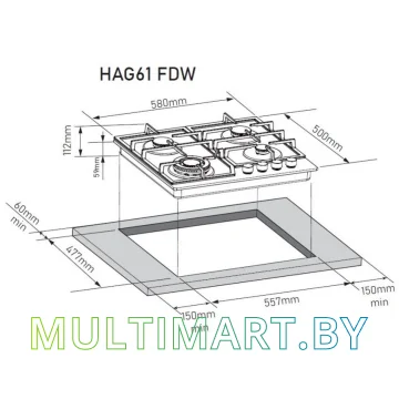 Газовая варочная панель ZorG HAG61 FDW (черный/серебристый) картинка 8